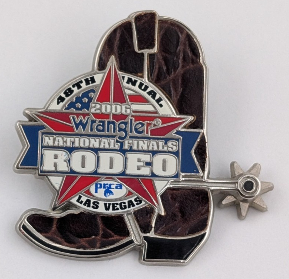 2006 Rodeo Wrangler National Finals Pin Cowboy Boot & Spur Las Vegas PRCA